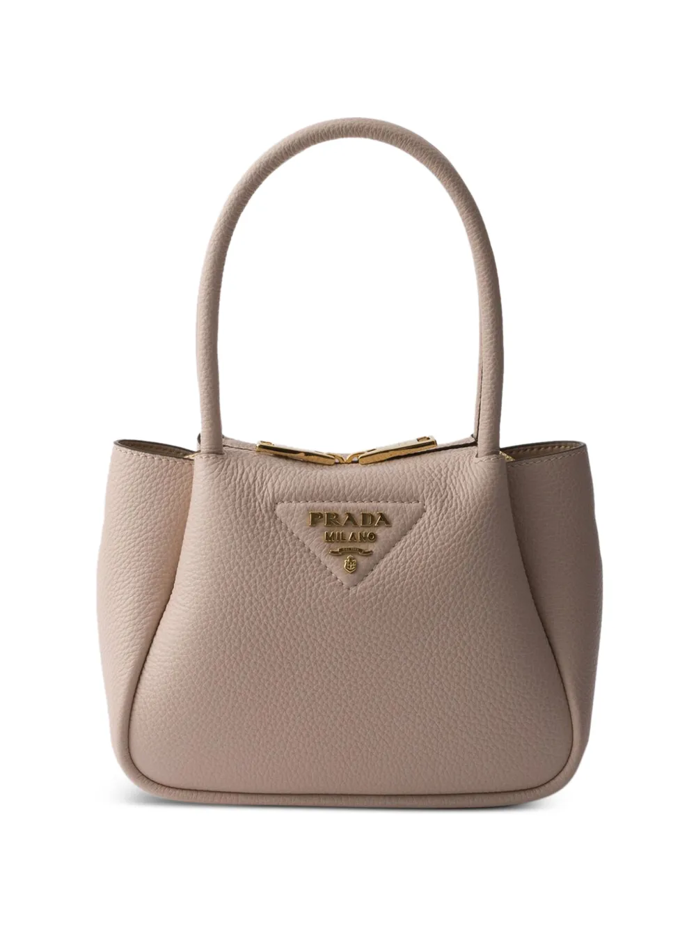 Prada logo-detail leather tote bag - Neutrals