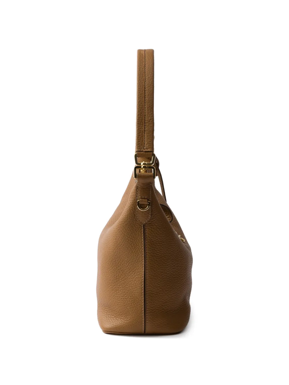 Prada Schoudertas met logoplakkaat Bruin