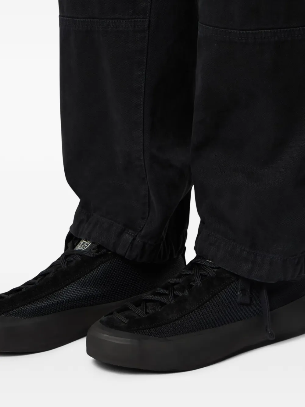 Stone Island Broek met logopatch Zwart