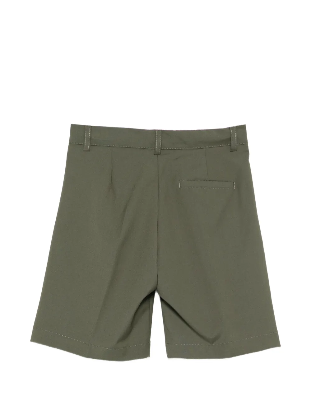 Paolo Pecora Kids Shorts met ritssluiting en riemlus Groen