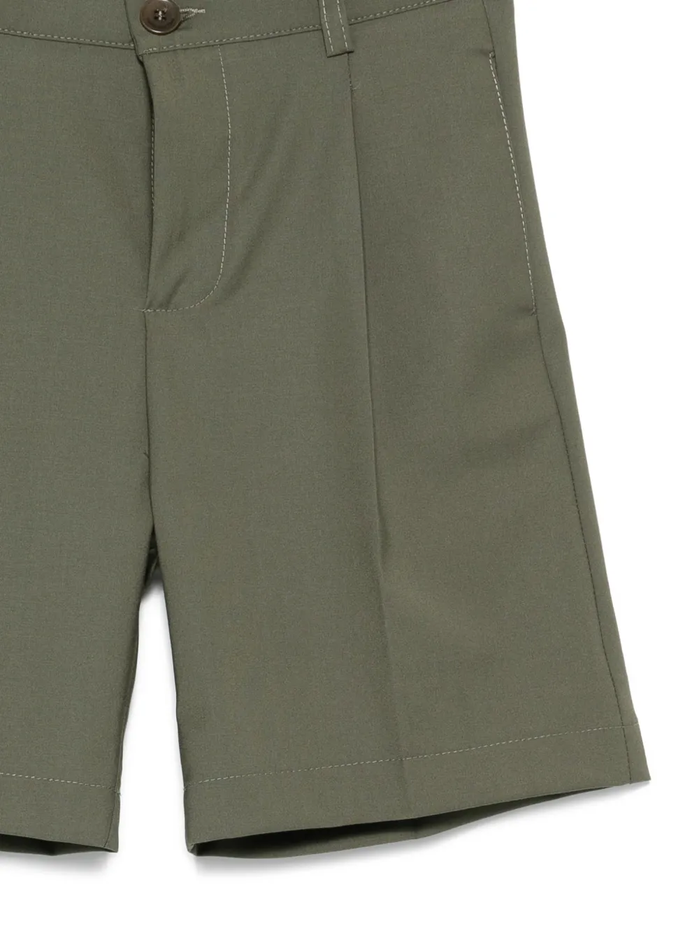 Paolo Pecora Kids Shorts met ritssluiting en riemlus Groen
