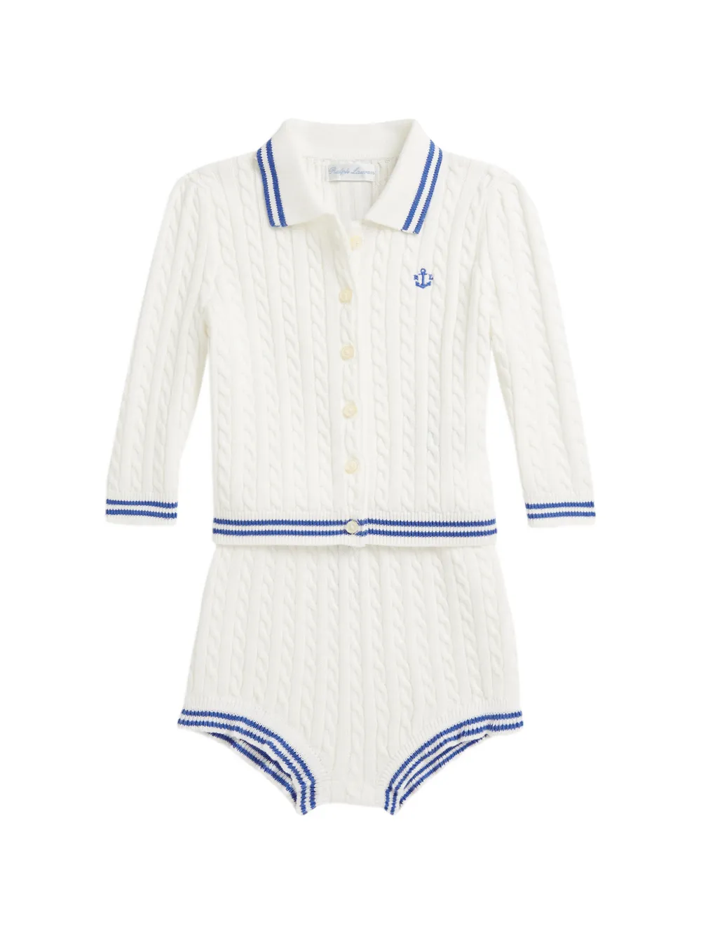 POLO RALPH LAUREN KIDS Tutina con lavorazione a maglia - Bianco