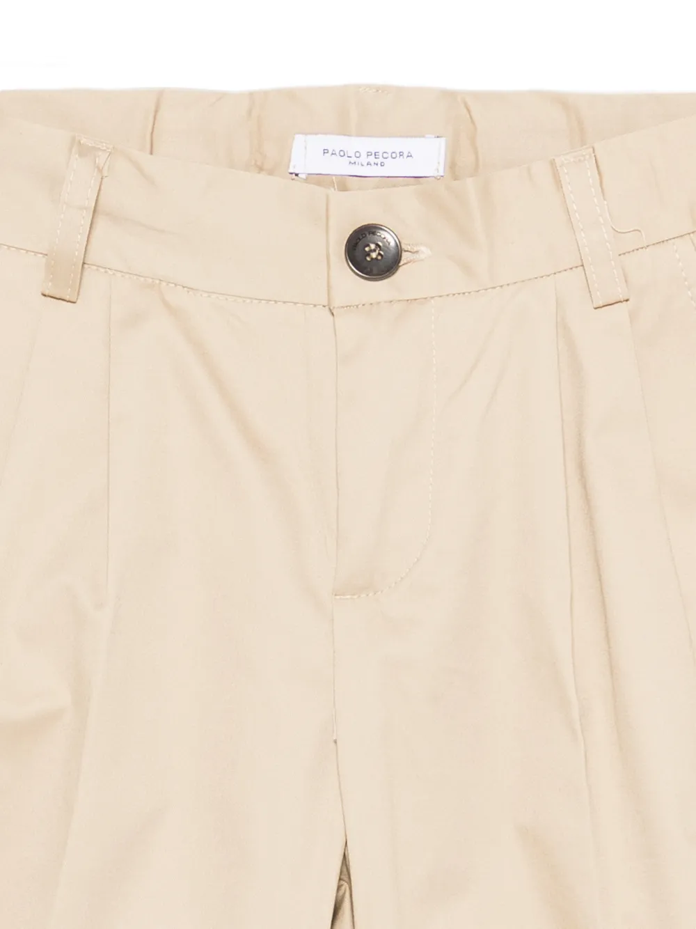 Paolo Pecora Kids Plooibroek met knopen Beige