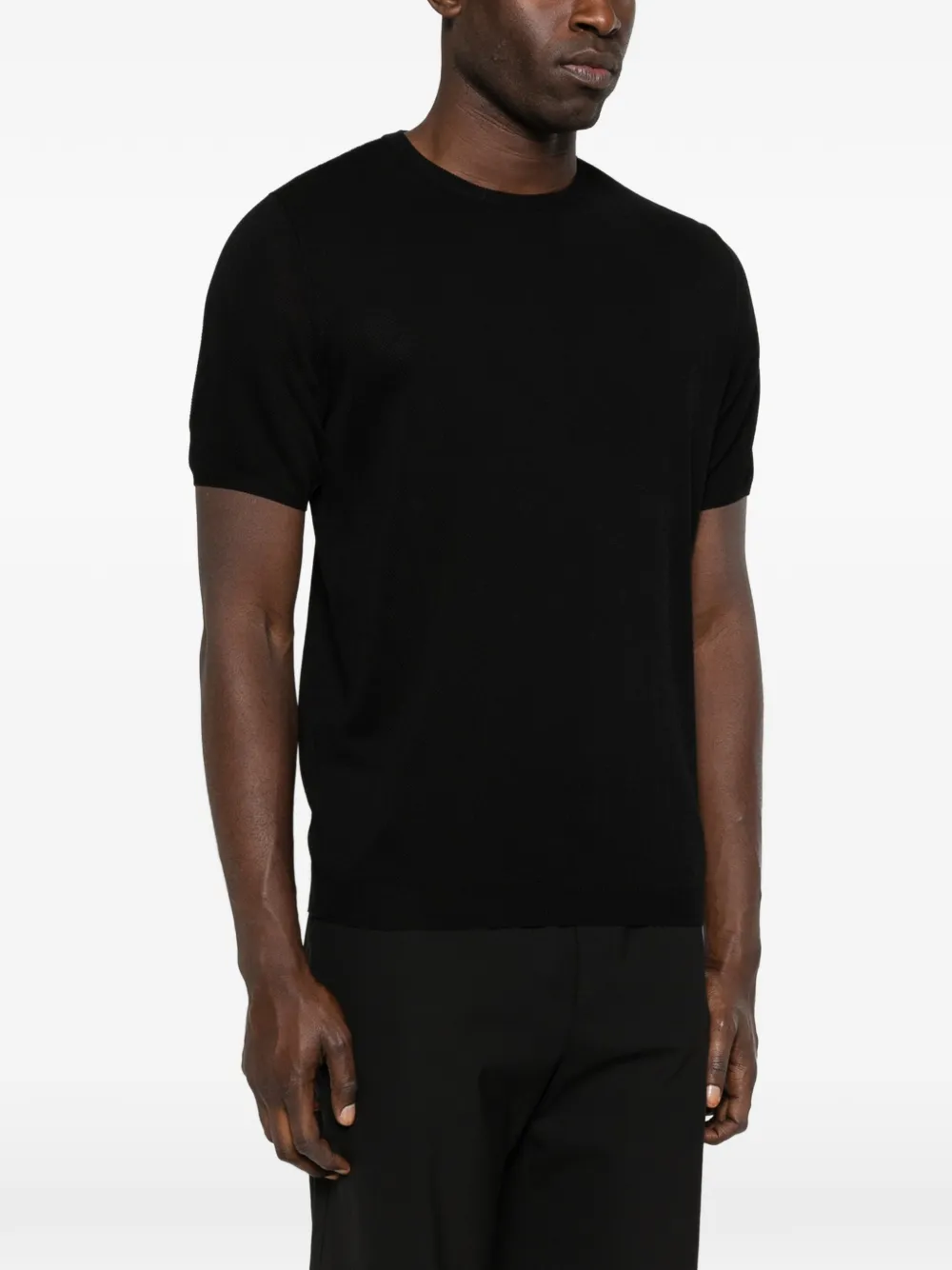 Roberto Collina Geribbeld T-shirt Zwart