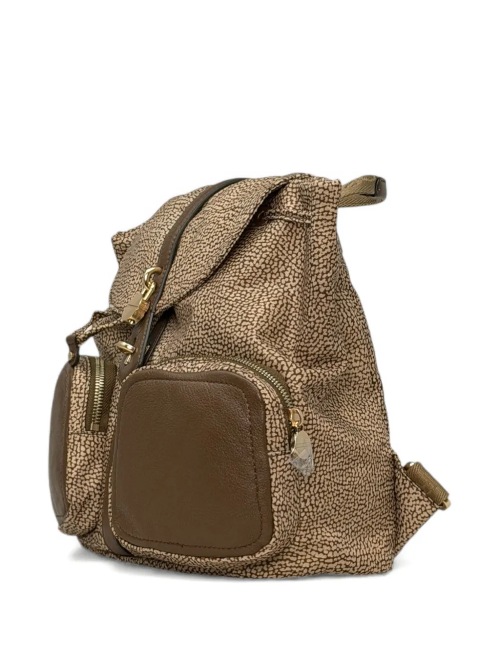  Borbonese Flap Printed Backpack - Brown 