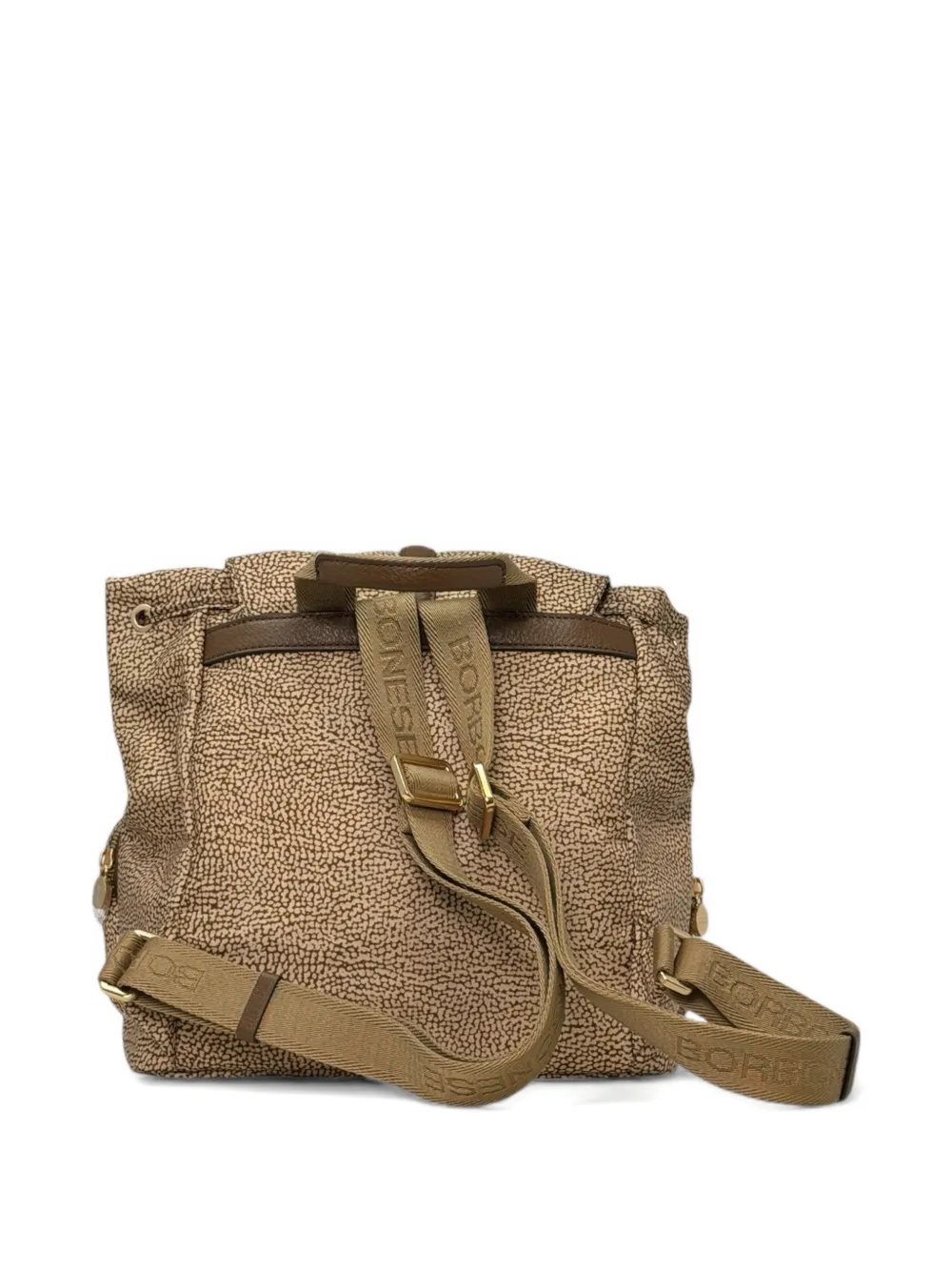 Borbonese flap printed backpack - Bruin