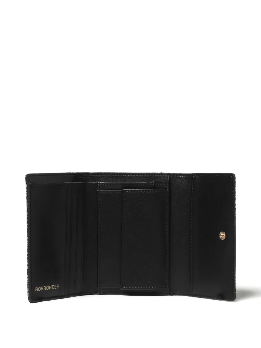  Borbonese Medium Printed Tri-fold Wallet - Black 