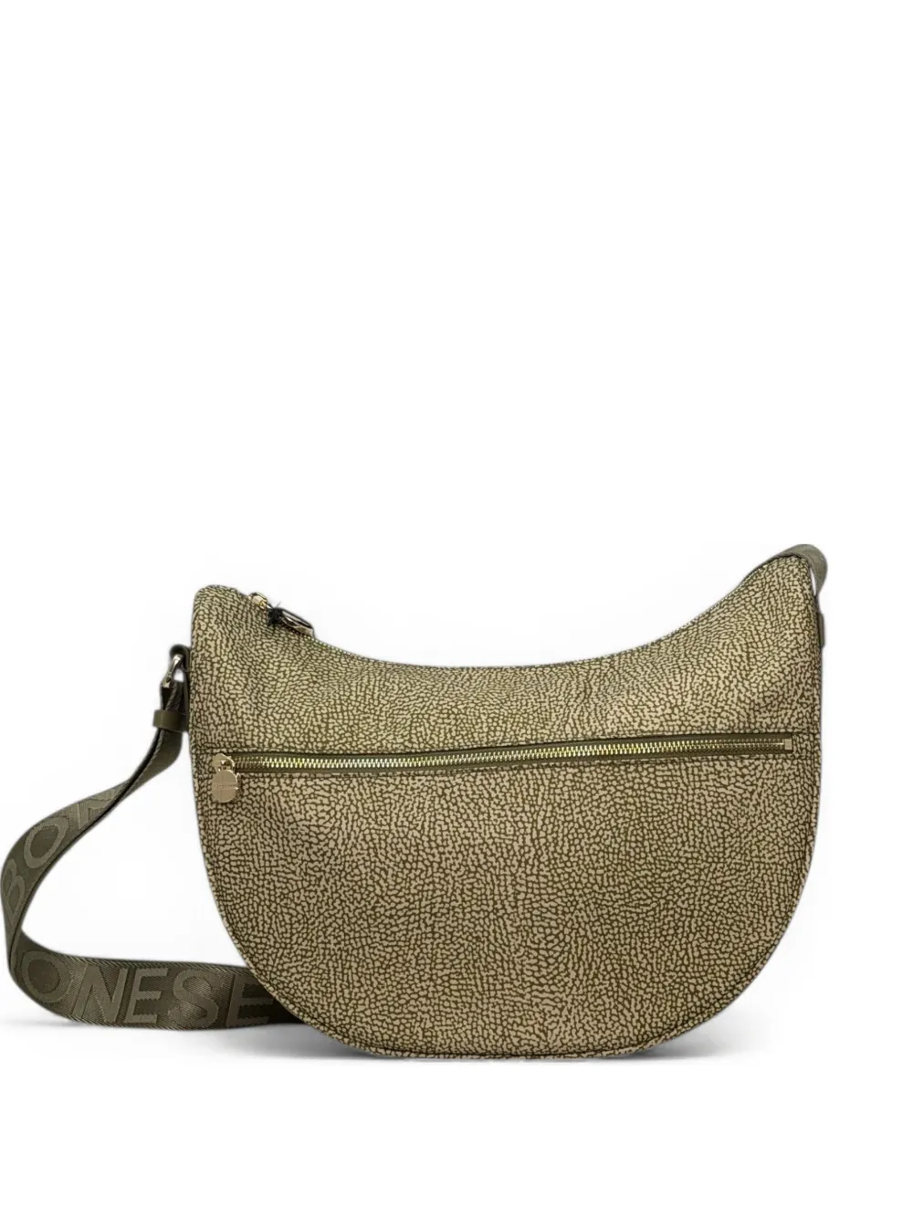 Borbonese middle Luna printed shoulder bag - Verde