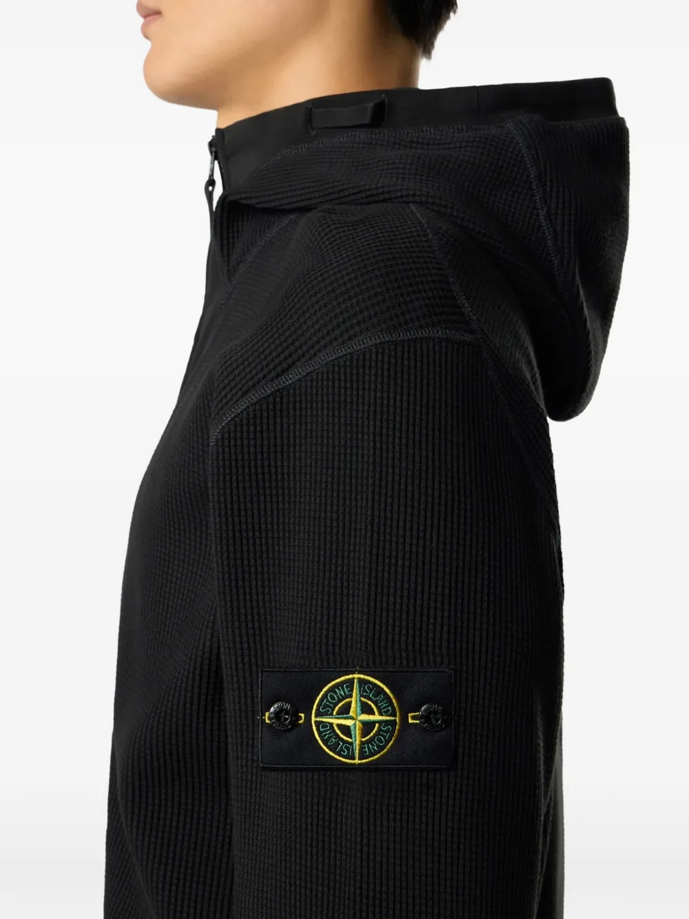 Stone Island ジップアップ パーカー | ブラック | FARFETCH JP