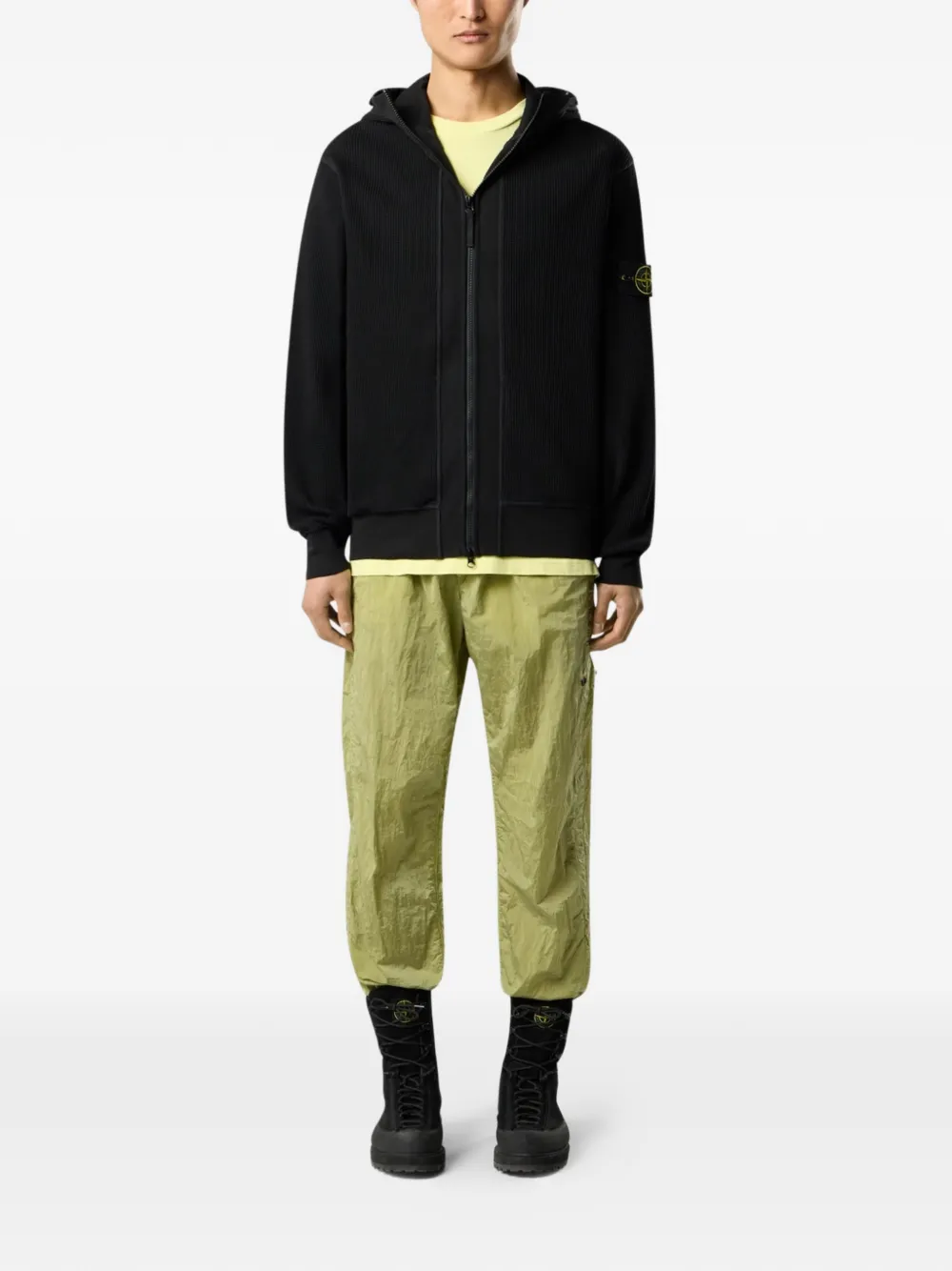 Stone Island ジップアップ パーカー | ブラック | FARFETCH JP