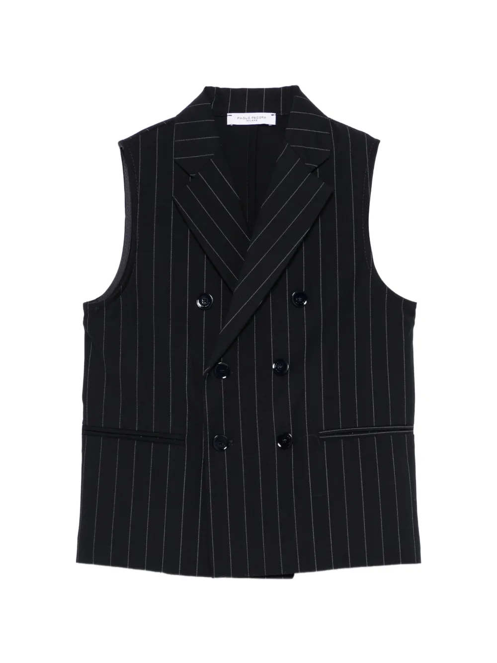 Paolo Pecora Kids pinstripe double-breasted waistcoat - Blue