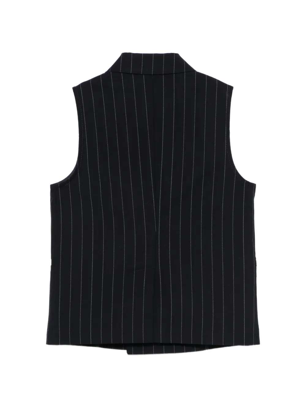 Paolo Pecora Kids Gilet met dubbele rij knopen en krijtstreep Blauw