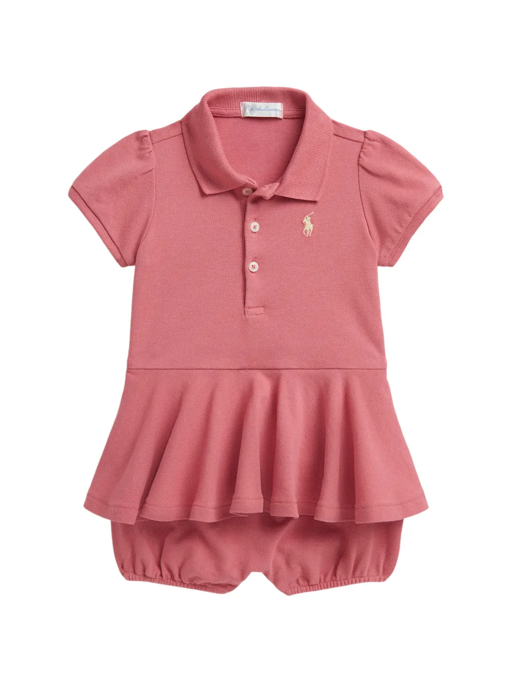 POLO RALPH LAUREN KIDS Tutina con maniche a palloncino - Rosa