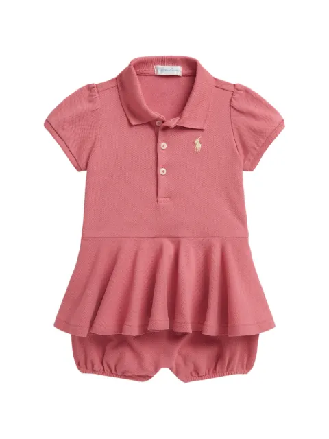 POLO RALPH LAUREN KIDS puffed-sleeve peplum polo shorties