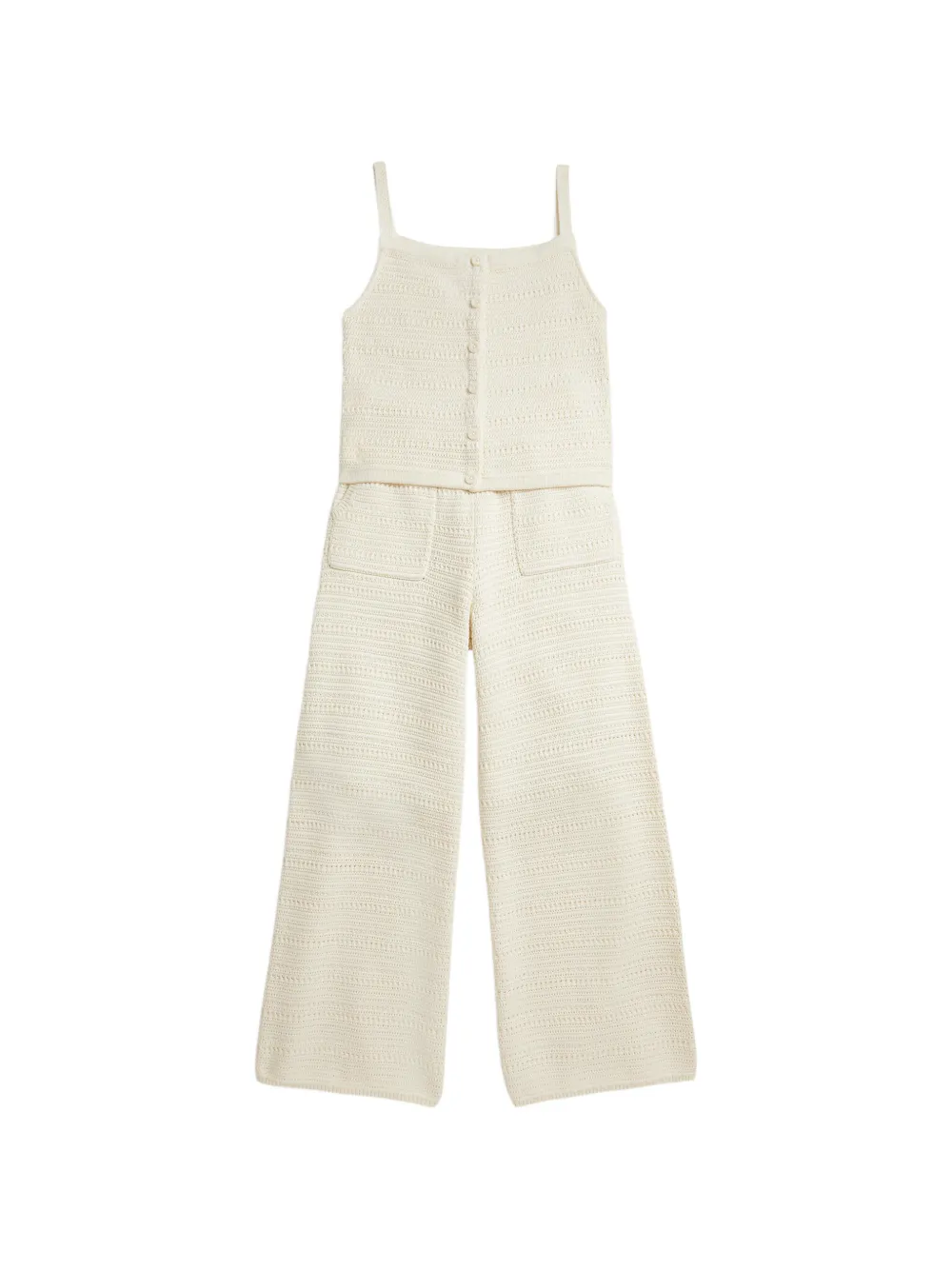 POLO RALPH LAUREN KIDS crocheted cotton trousers set - Neutrals