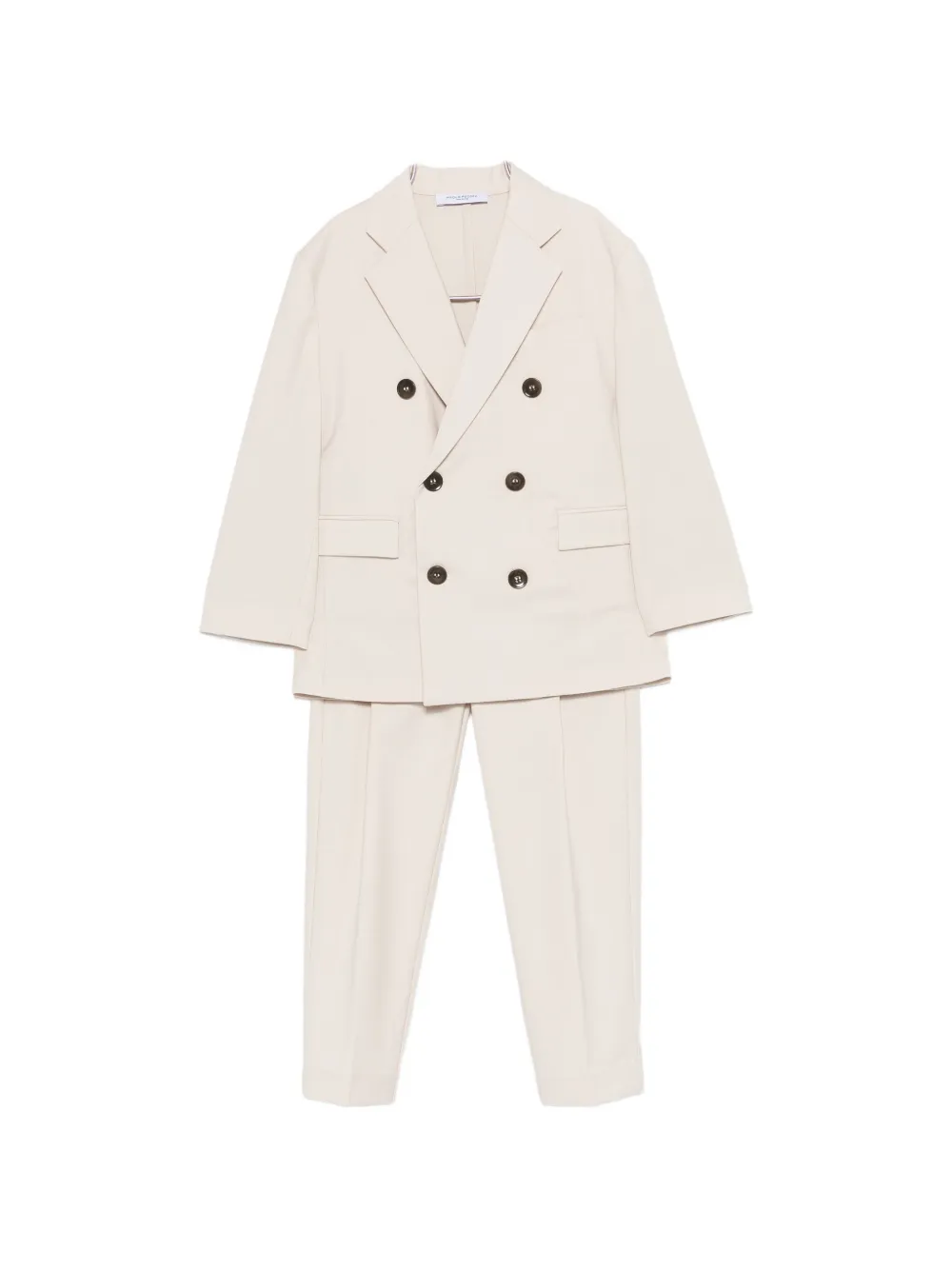 Paolo Pecora Kids buttoned double-breasted suit - Toni neutri