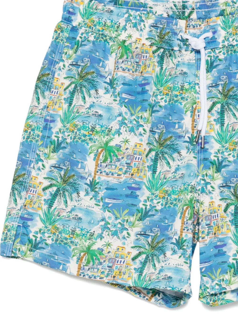  Caruso Palm Print Shorts - Blue 