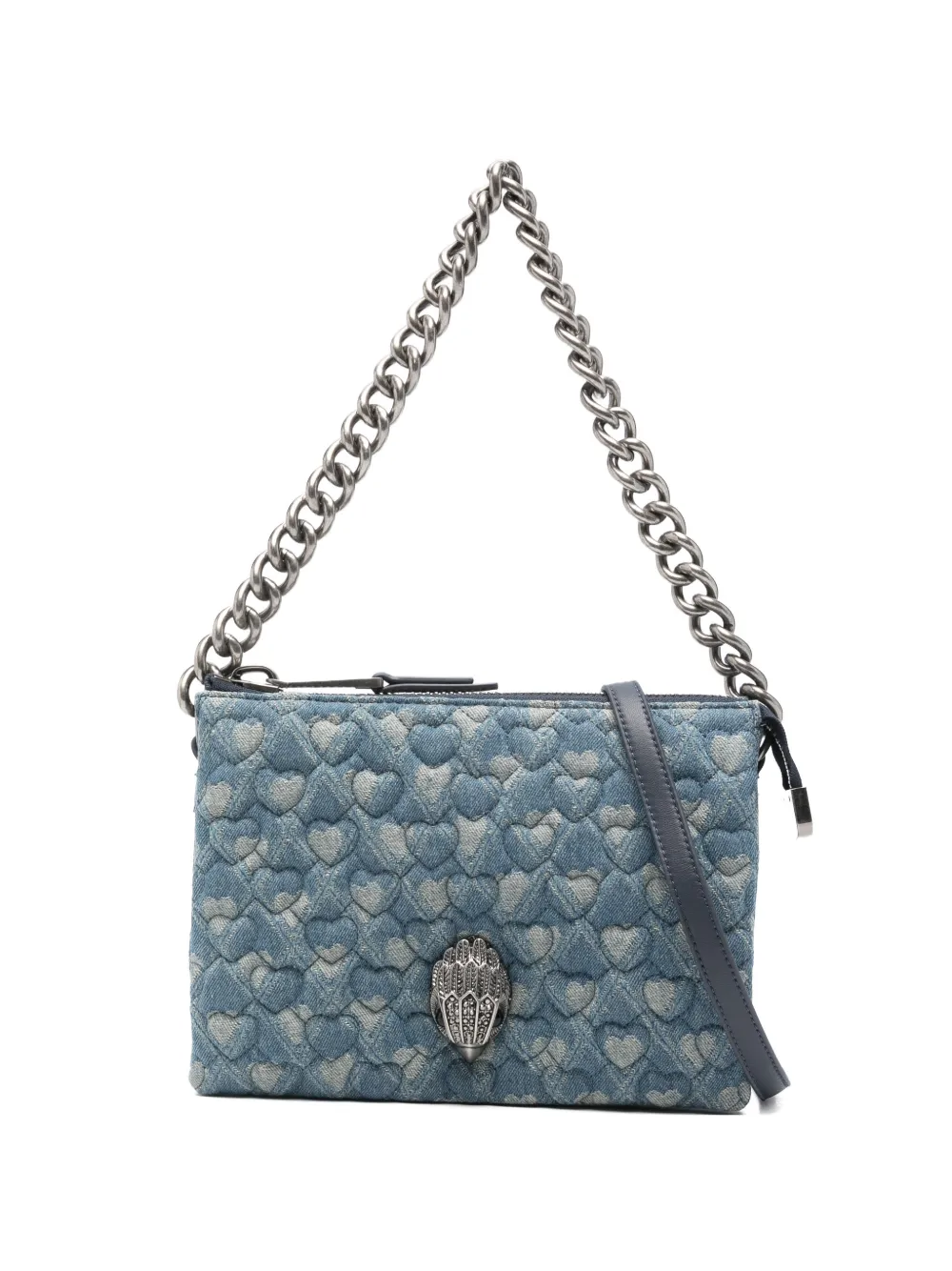 Kurt Geiger London Kensington heart quilted chain shoulder bag - Blu
