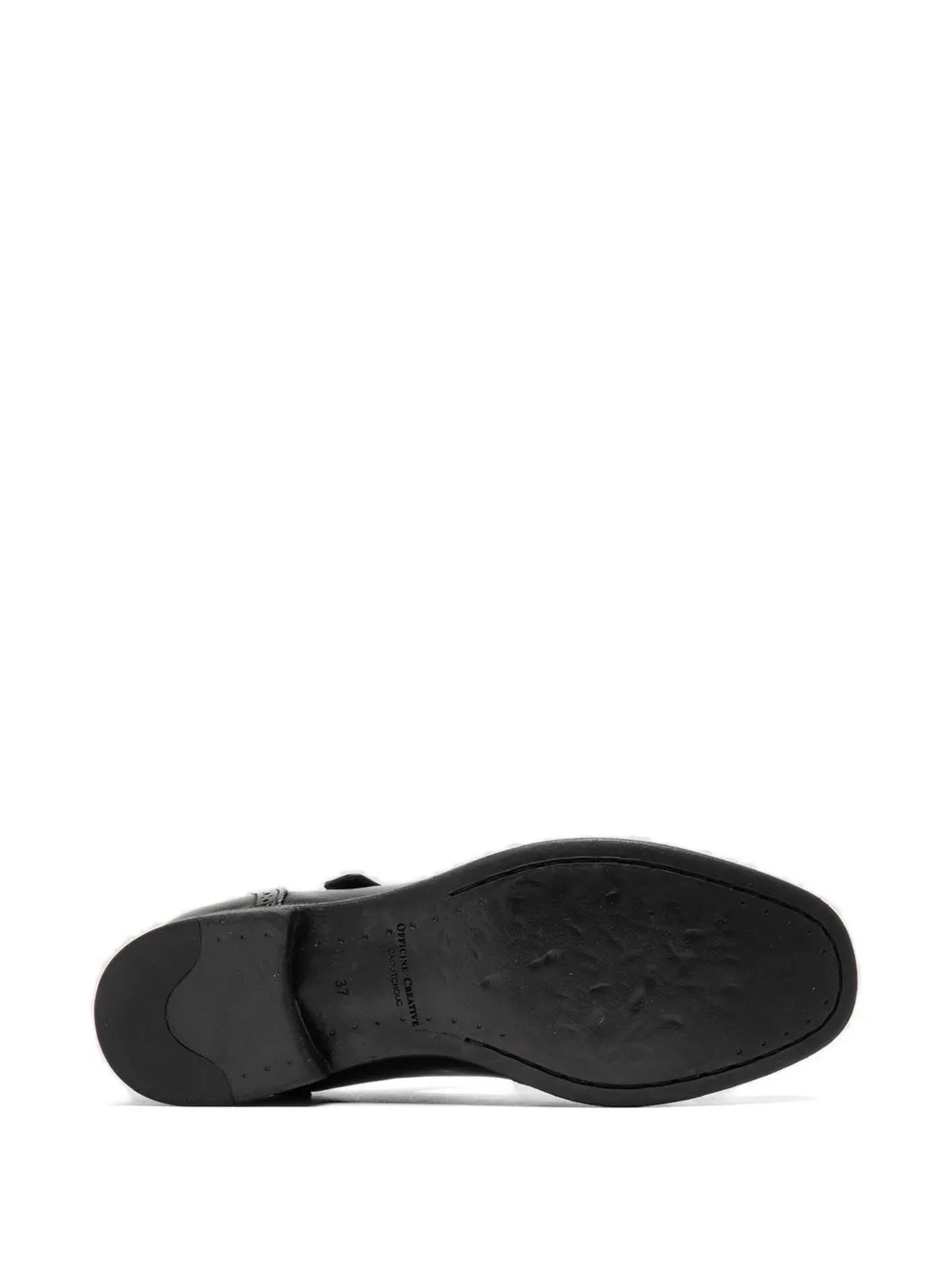 Officine Creative Calixte geperforeerde leren loafers Zwart
