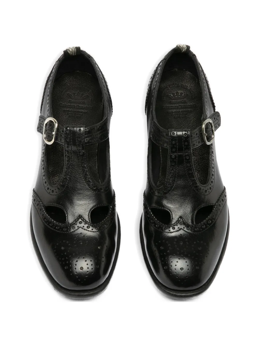 Officine Creative Calixte geperforeerde leren loafers Zwart