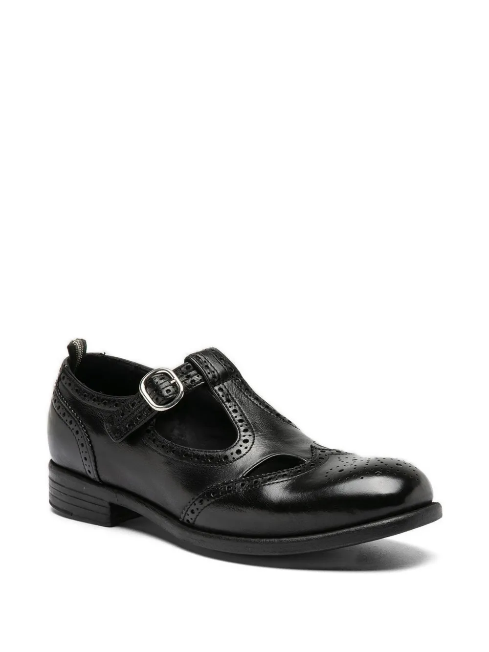 Officine Creative Calixte geperforeerde leren loafers Zwart