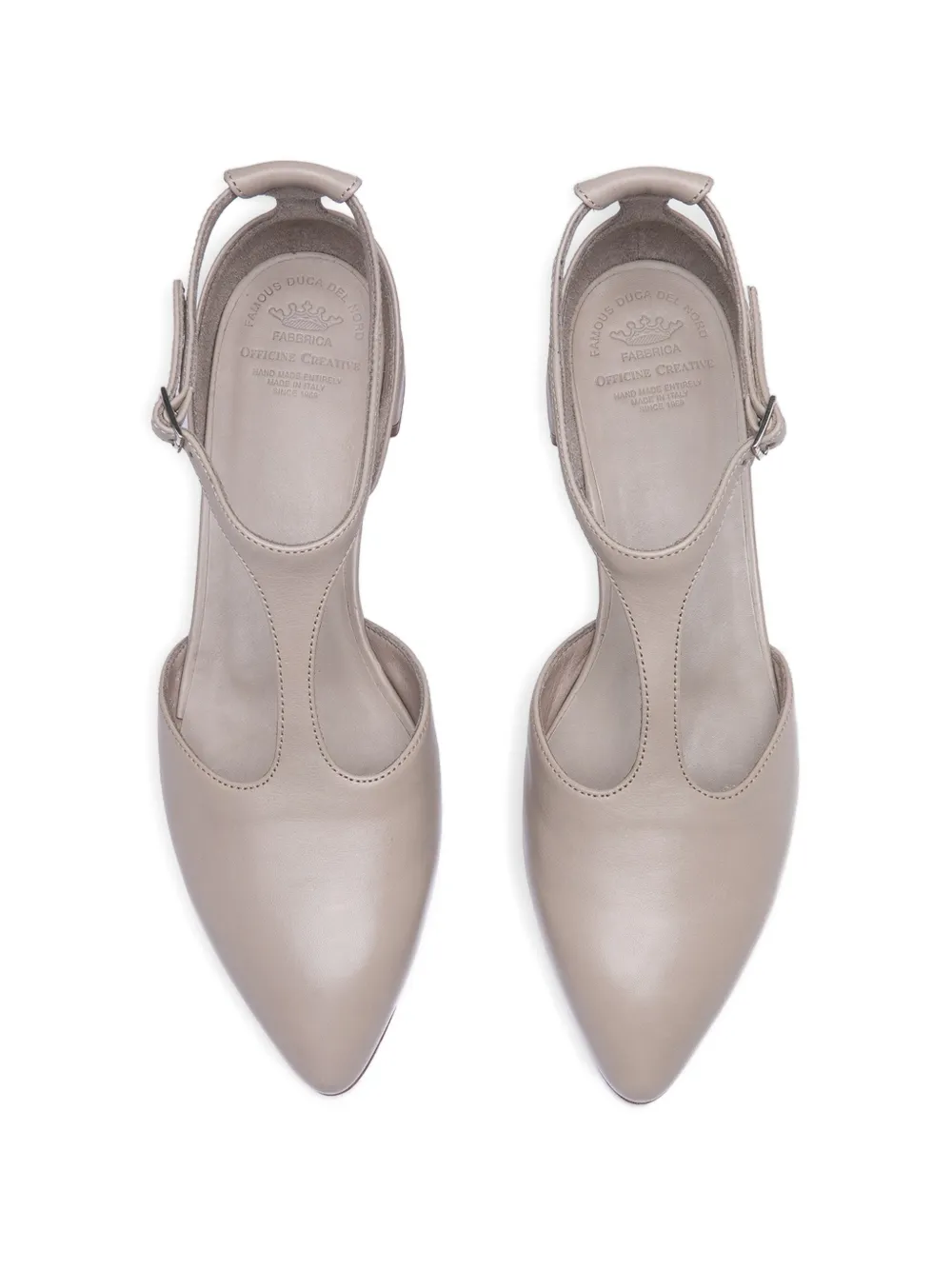 Officine Creative Sage leren pumps met gesp Grijs