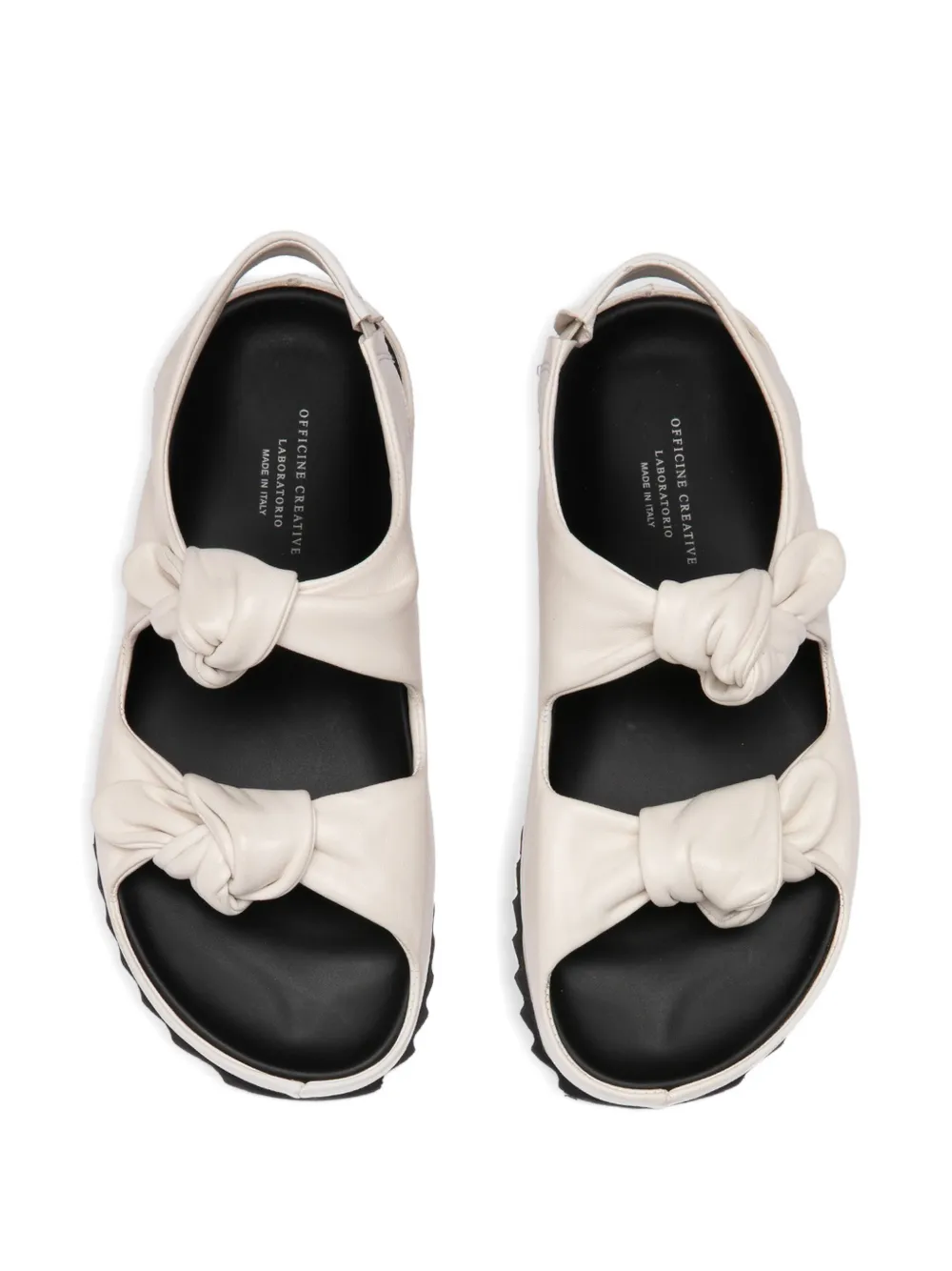 Officine Creative Pelagie knotted leather sandals Beige