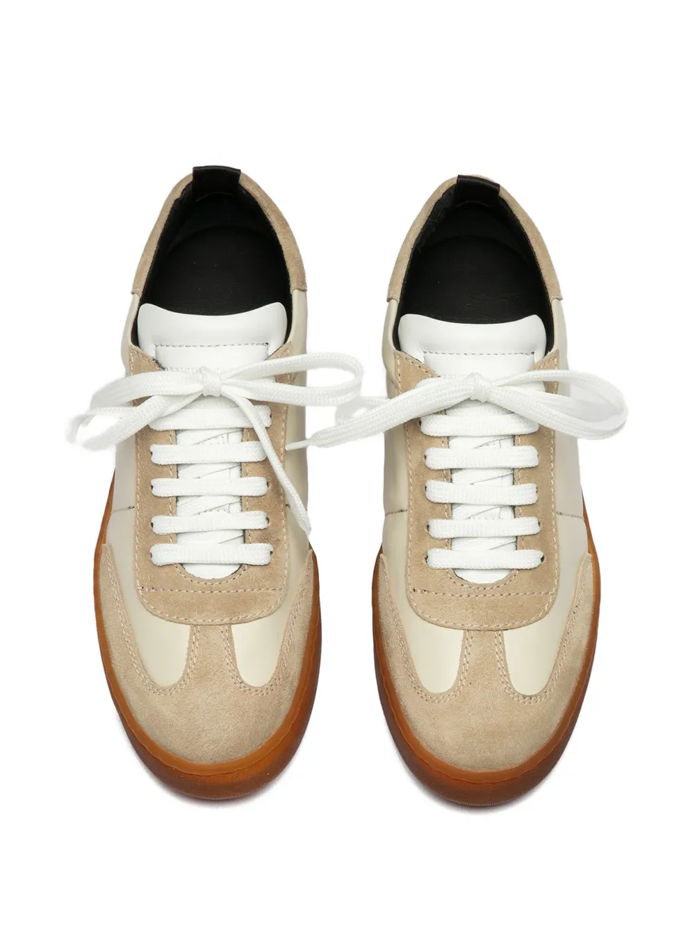 Officine Creative Rekombined panelled leather sneakers Beige