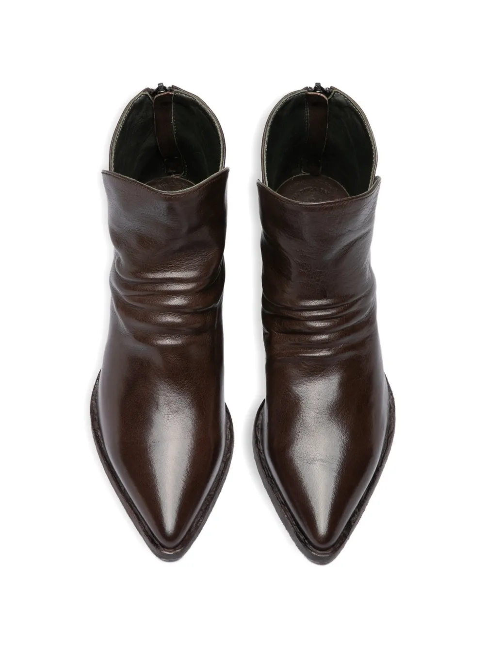 Officine Creative Arielle leren laarzen met puntige neus Bruin