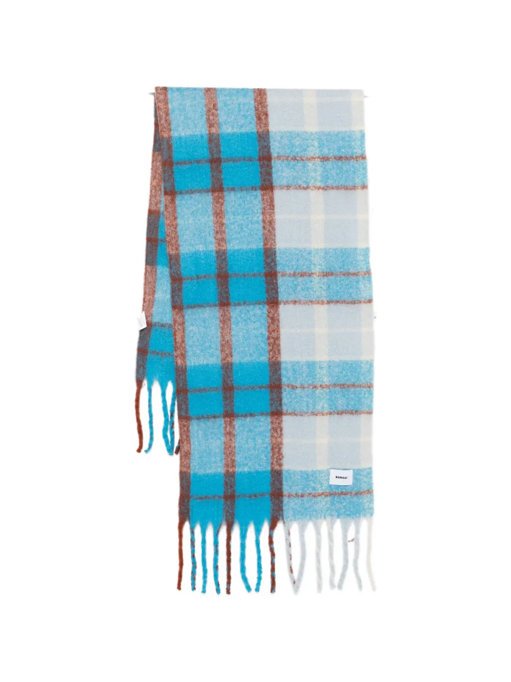 Bonsai fringed scarf - Blu