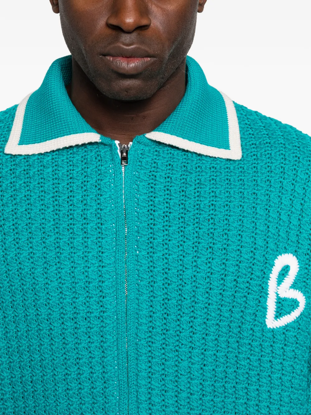 Bonsai Vest met borduurwerk en rits Groen