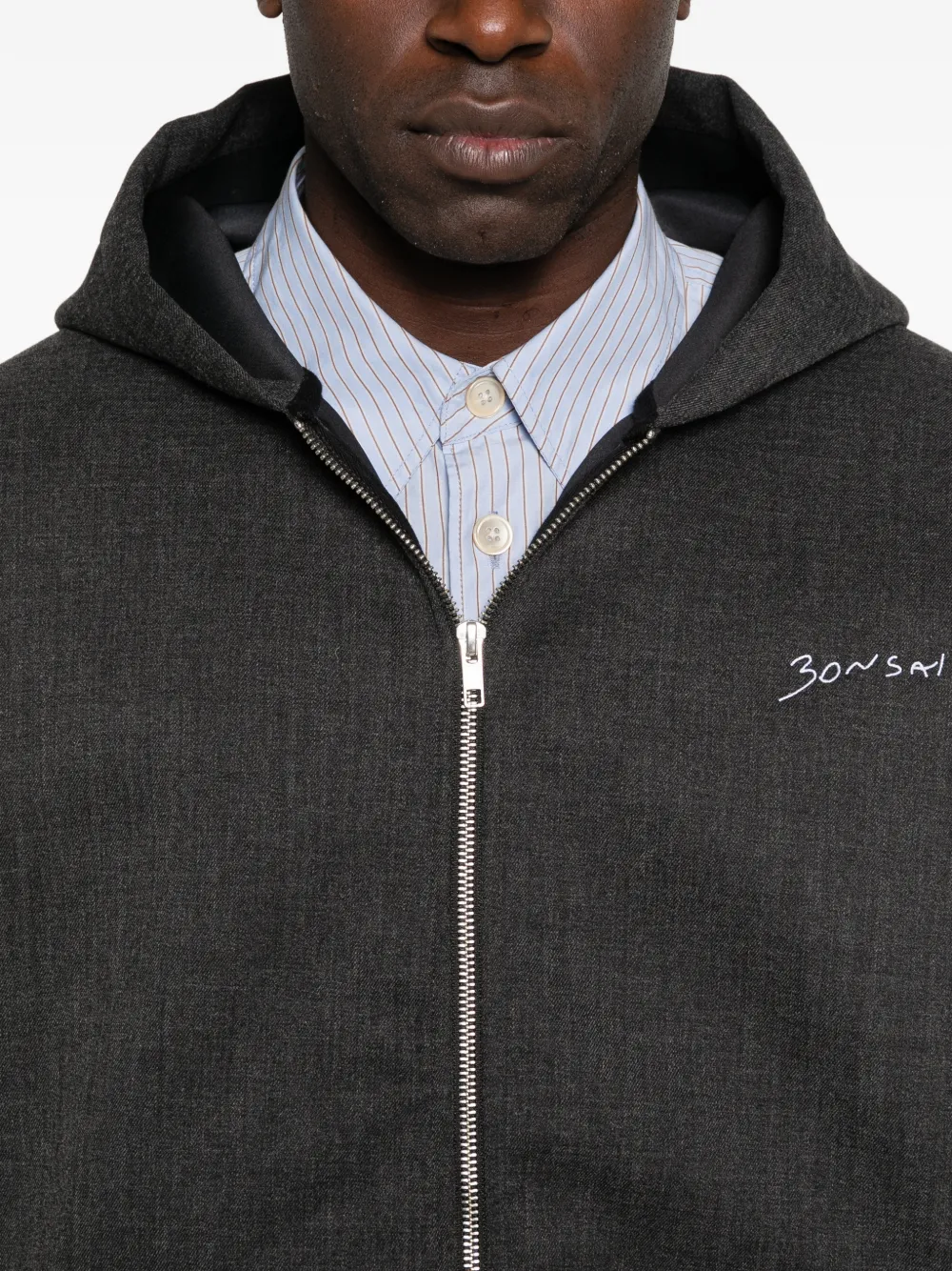 Bonsai Hoodie met rits Grijs