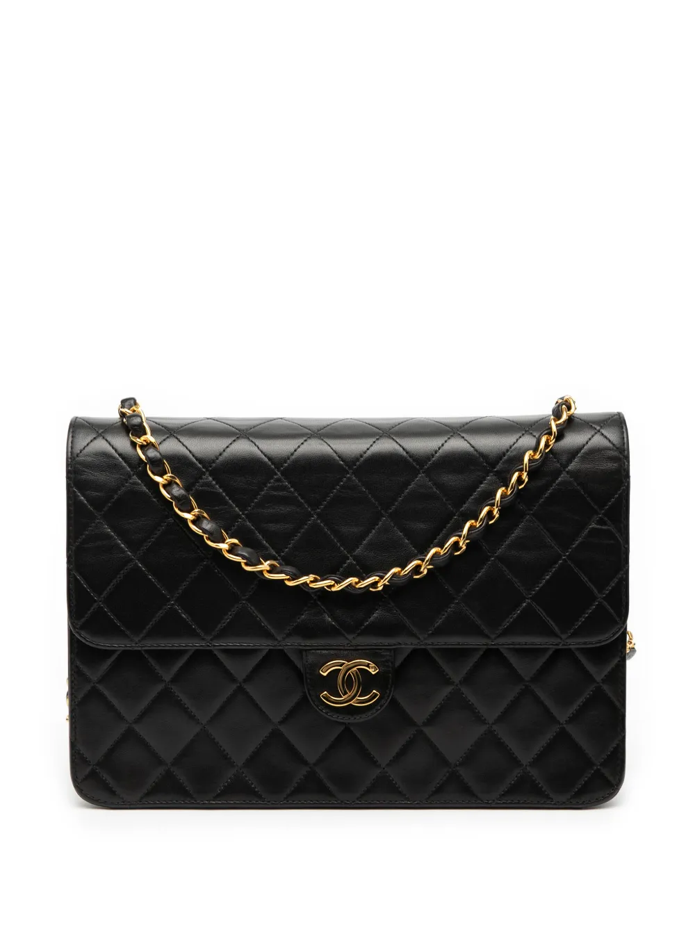 CHANEL Pre-Owned 1997-1999 Medium CC Quilted Lambskin Single Flap shoulder bag - Nero