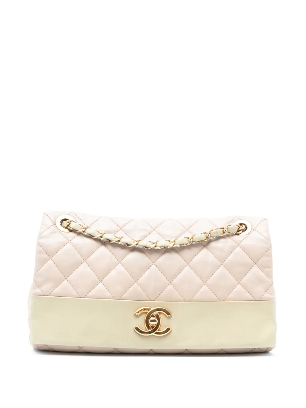 CHANEL Pre-Owned 2014-2015 Medium Quilted Calfskin Soft Elegance Flap shoulder bag - Bianco