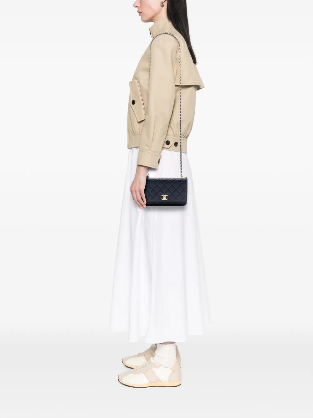 CHANEL Pre-Owned 2018-2019 Lambskin Trendy CC Wallet On Chain crossbody bag - Blu