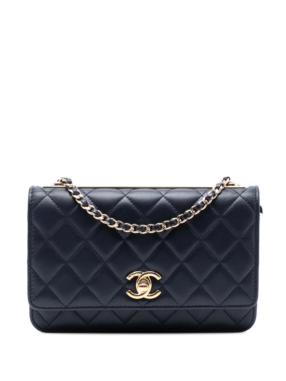 CHANEL Pre-Owned 2018-2019 Lambskin Trendy CC Wallet On Chain crossbody bag - Blu