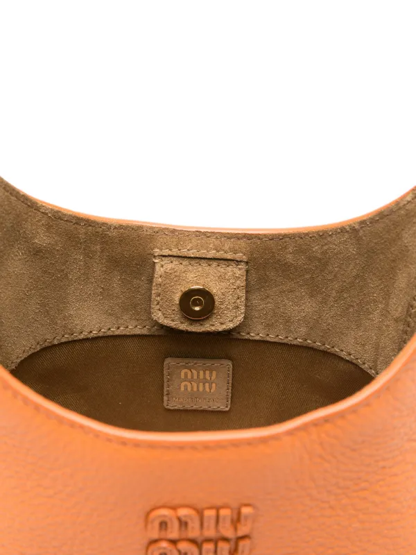 Miu Miu padlock-charm Leather Cross Body Bag | Orange | FARFETCH BE