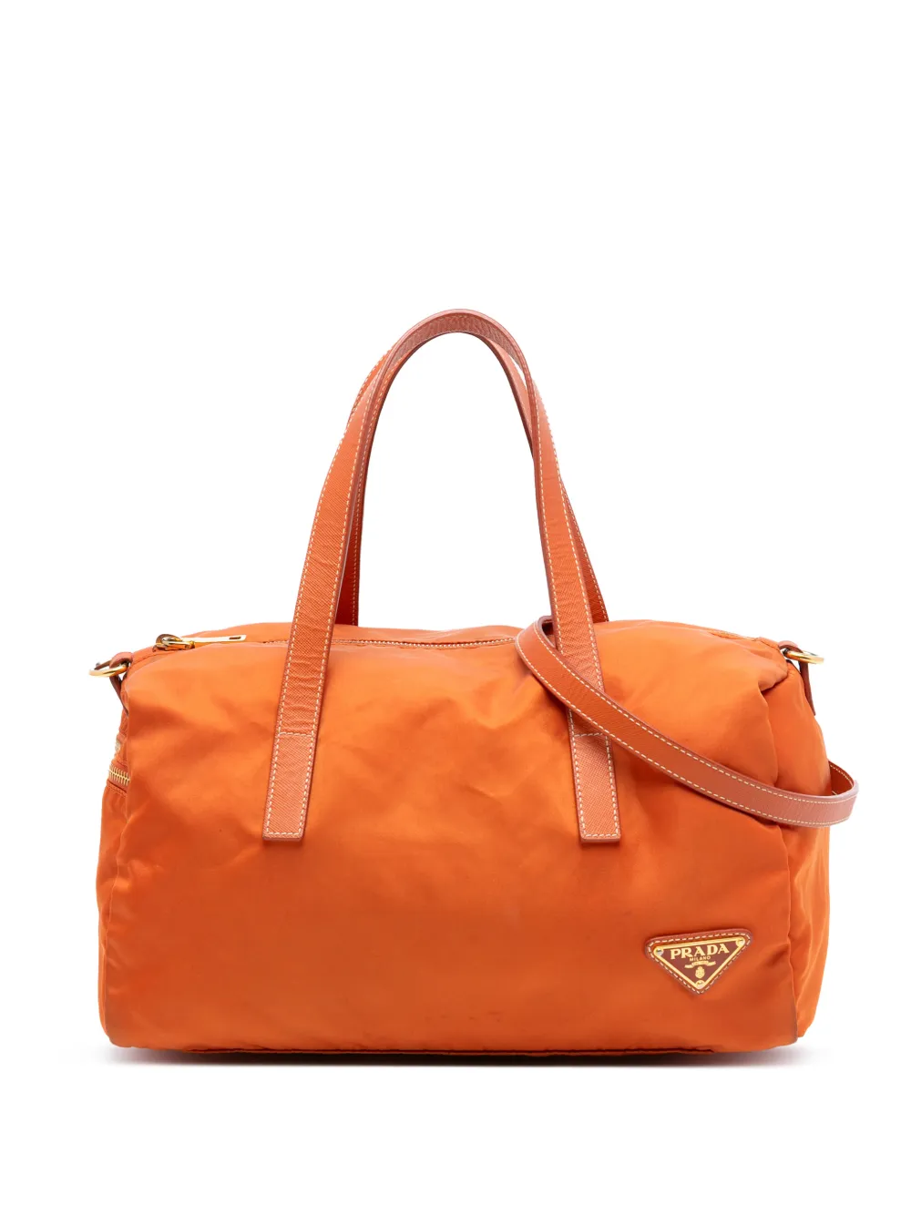 Prada Pre-Owned 2013-2025 Tessuto Boston Bag satchel - Arancione