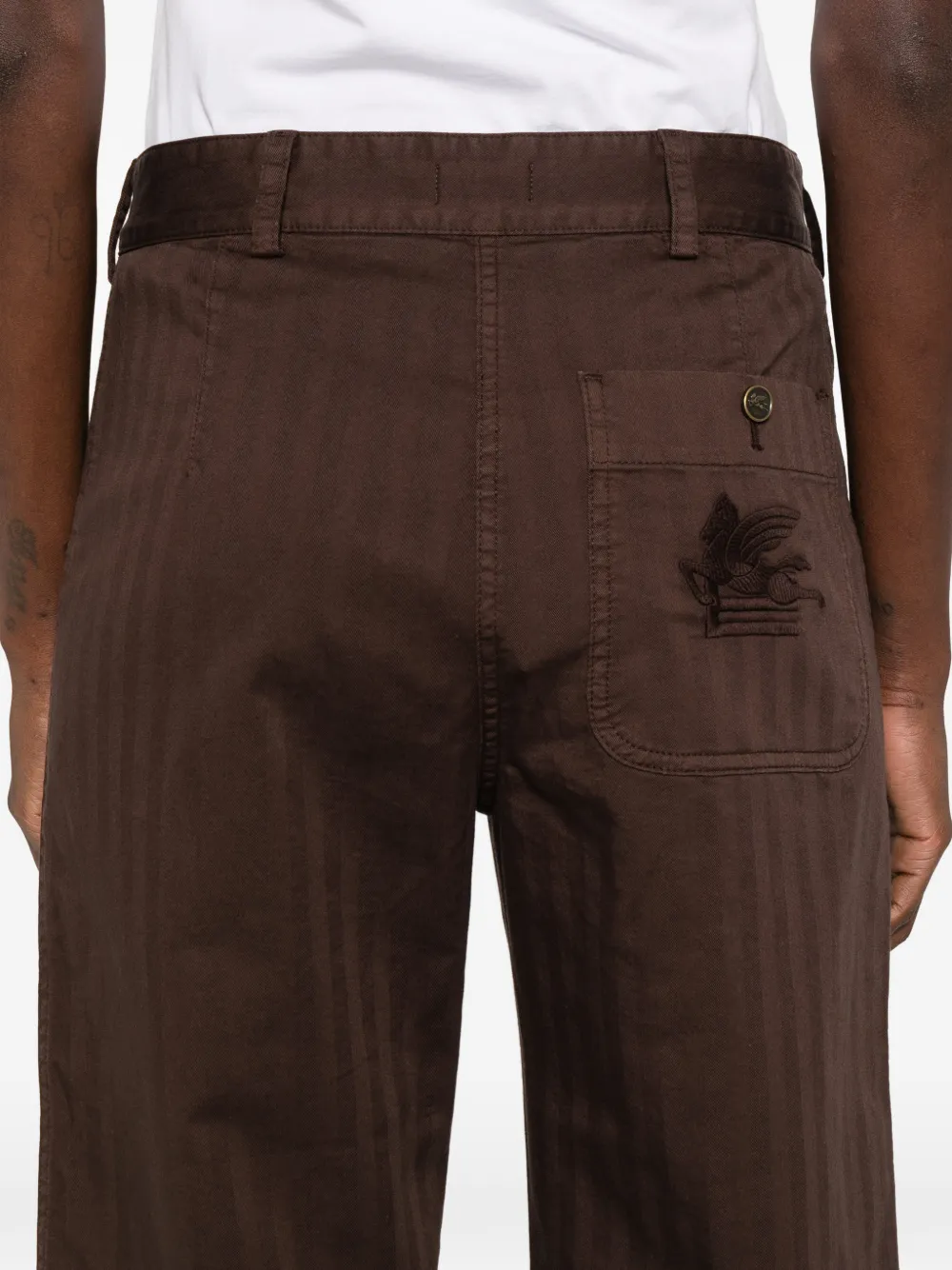 patch-pocket herringbone trousers