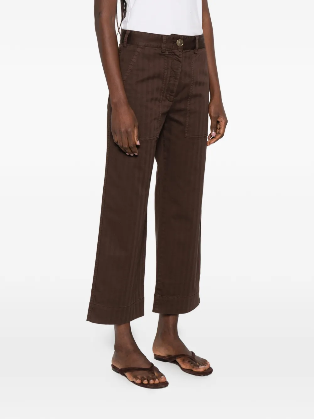 patch-pocket herringbone trousers