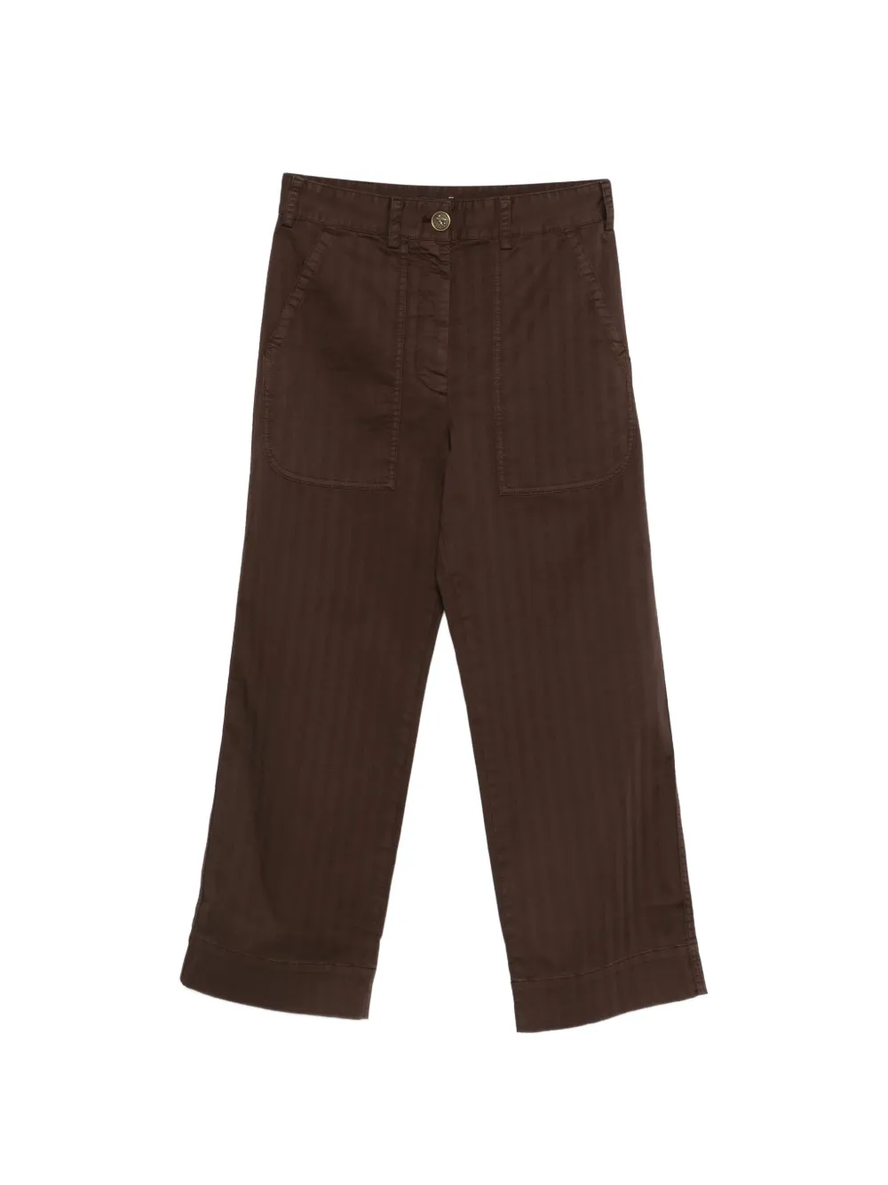 ETRO patch-pocket herringbone trousers - Marrone
