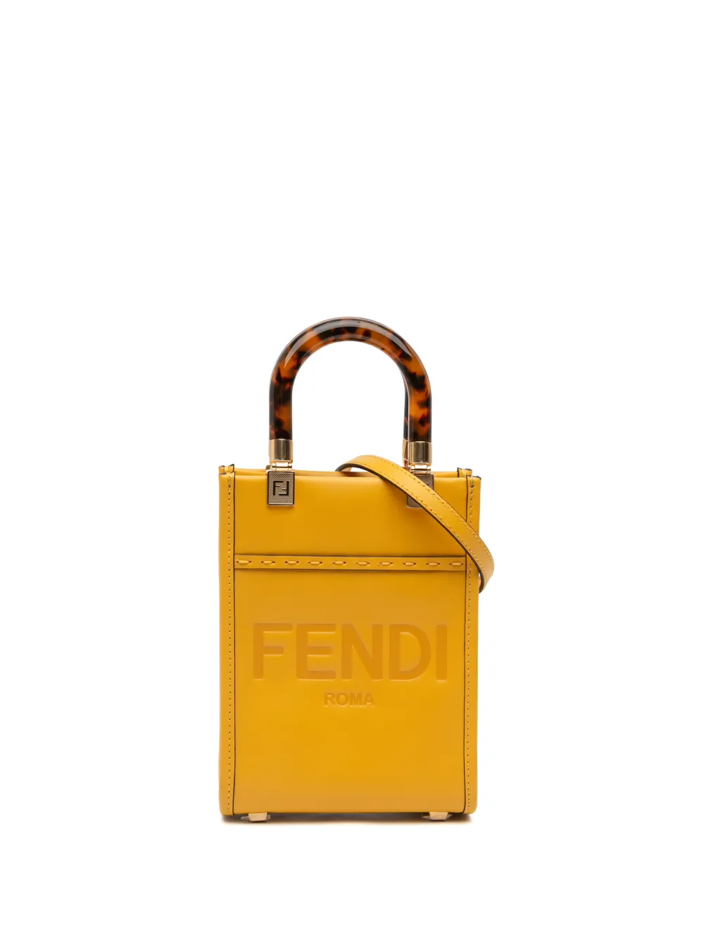 Fendi Pre-Owned 2010-2025 Mini Leather Sunshine Shopper Tote satchel - Giallo