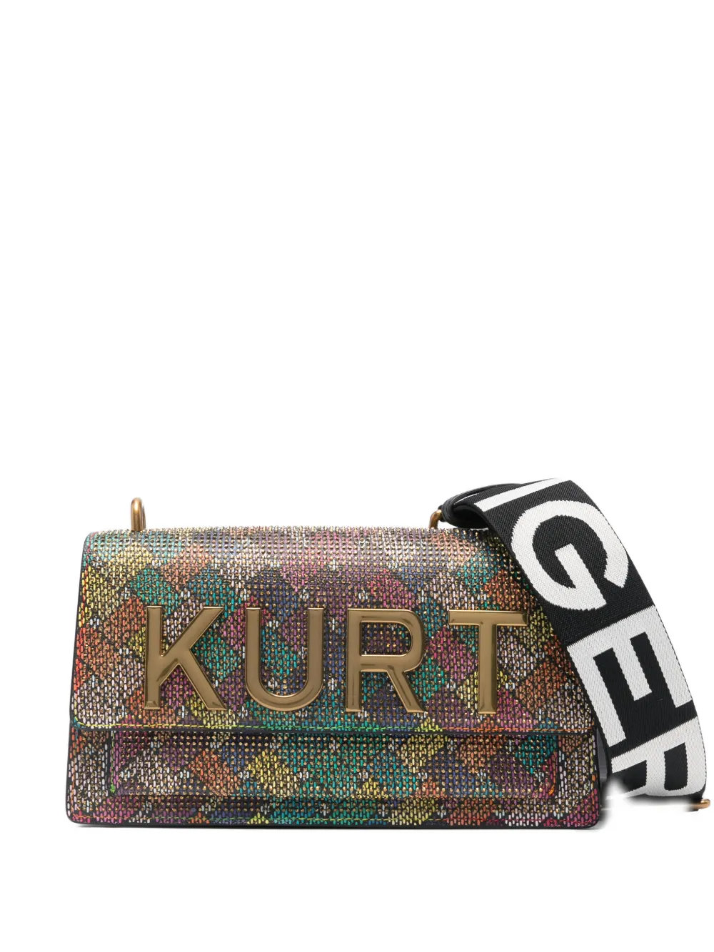 Kurt Geiger London embellished logo shoulder bag - Nero