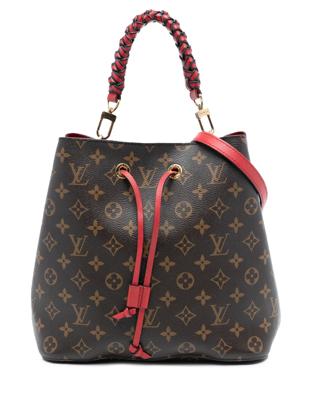 Louis Vuitton Pre-Owned 2018 Monogram Braided Neonoe MM bucket bag - Marrone