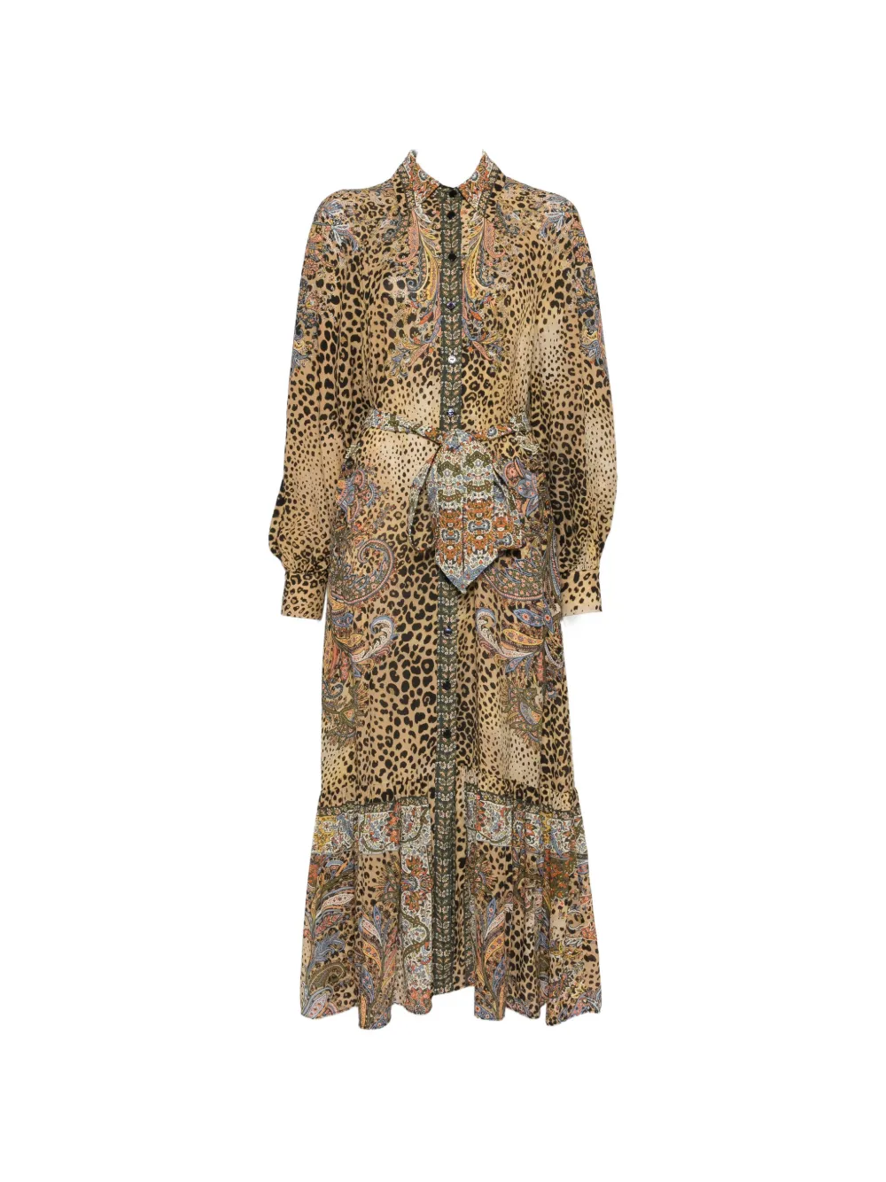 ETRO paisley animal-print midi dress - Marrone