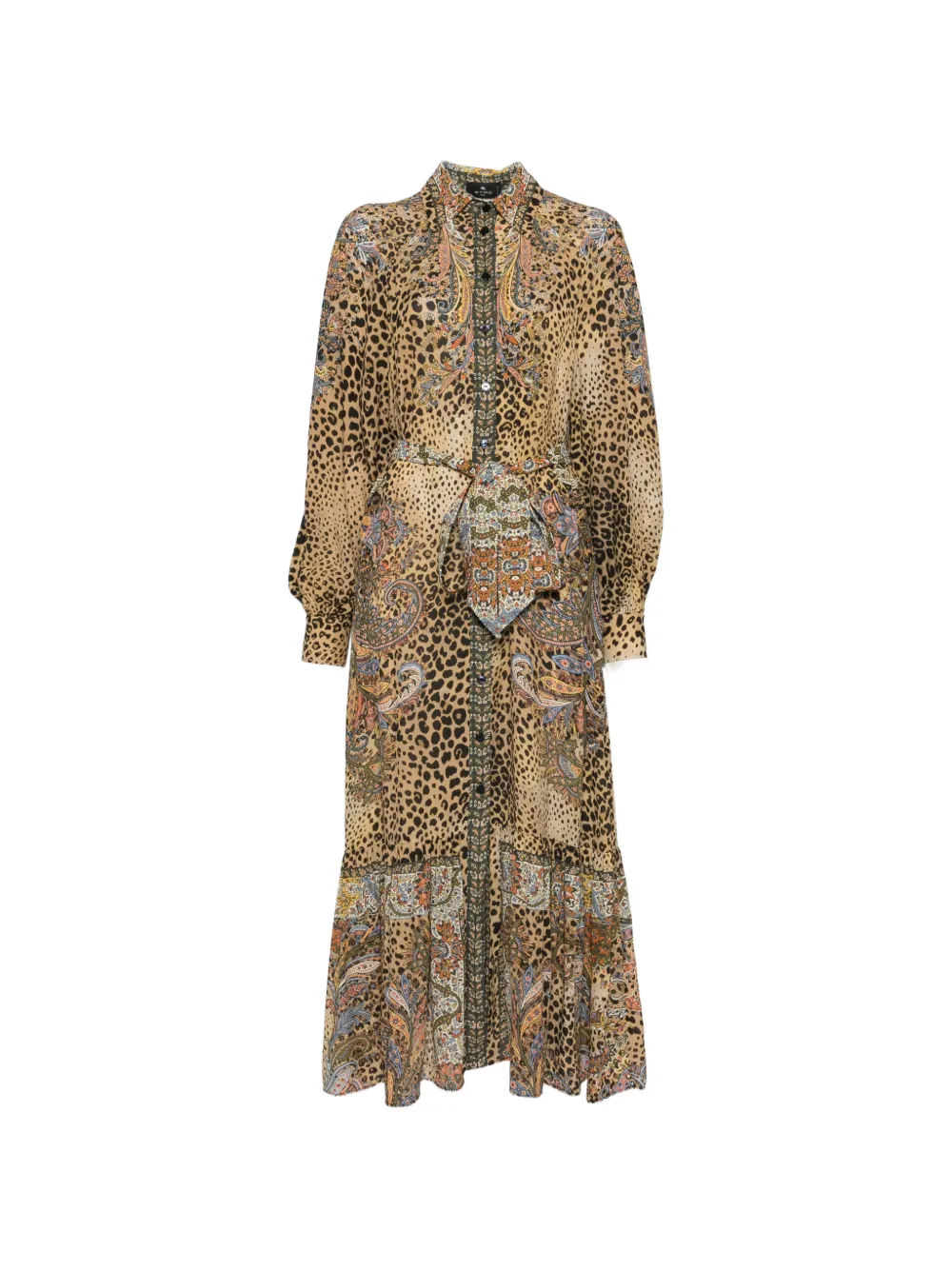 ETRO paisley animal-print midi dress - Marrone