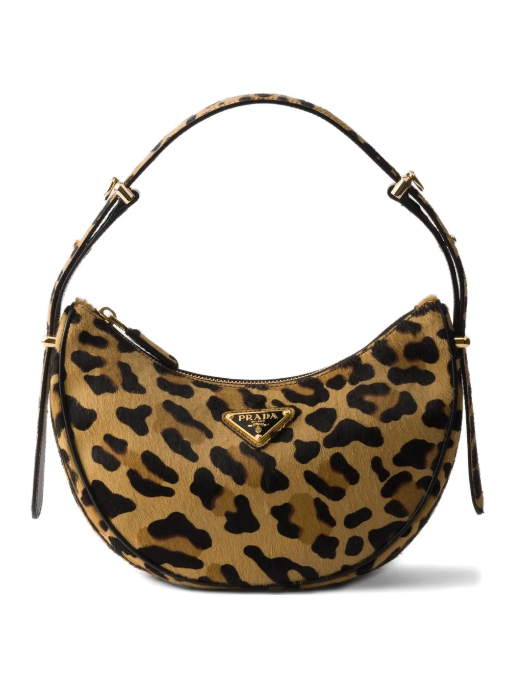 Prada Prada Arqué printed leather mini shoulder bag - Toni neutri