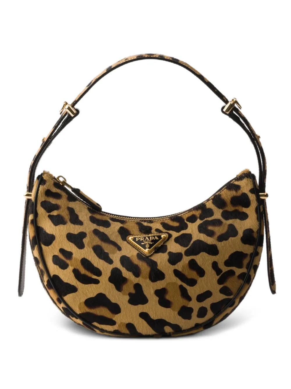 Prada Prada Arqué printed leather mini shoulder bag - Toni neutri