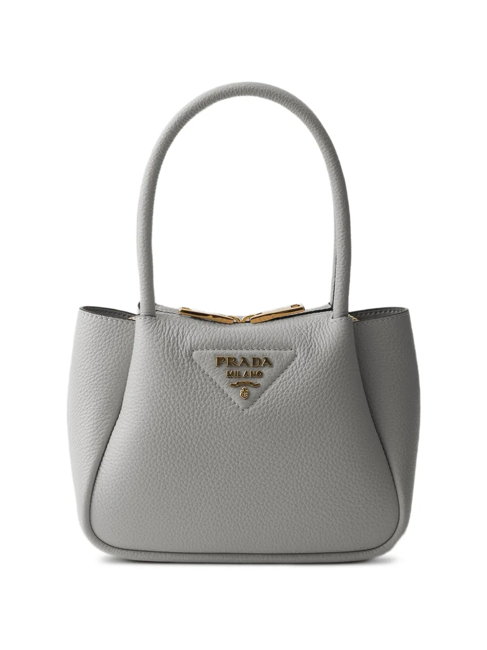 Prada Borsa tote in pelle con logo - Grigio