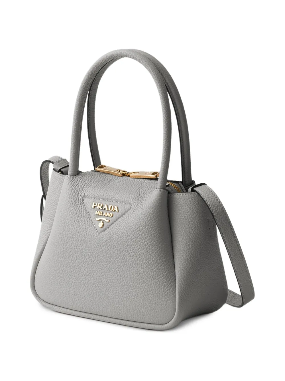 Prada Leren shopper Grijs